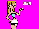  My character's name is Arden. She is about the same height as Heather. Tube top, powder blue, white