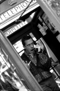 Hugh on the phone XD