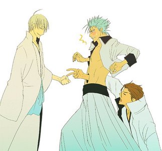  gin AND AIZEN ROCK MY WORLD!!!!!!!!!!!!!!!!!!!! also i like grimmjow ps- i hate tousen MDR