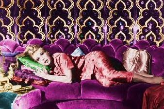 V - Violet colored couch in her bottle