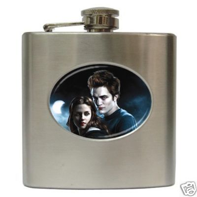  I found a few flasks. This was the only one with a specifically Twilight image, but there were a few