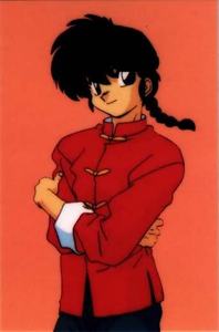 Ranma Saotome!

When his hair is out of the pig-tail, he's hair is longer than Inuyasha's! xD