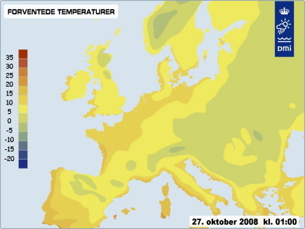 Europe weather late October 2008