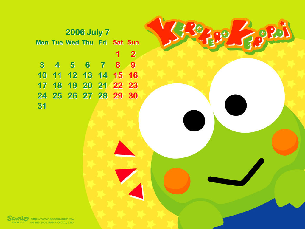 Calendar Wallpaper - Keroppi 1024x768 800x600
