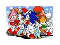 sonic-christmas - sonic and friends wallpaper