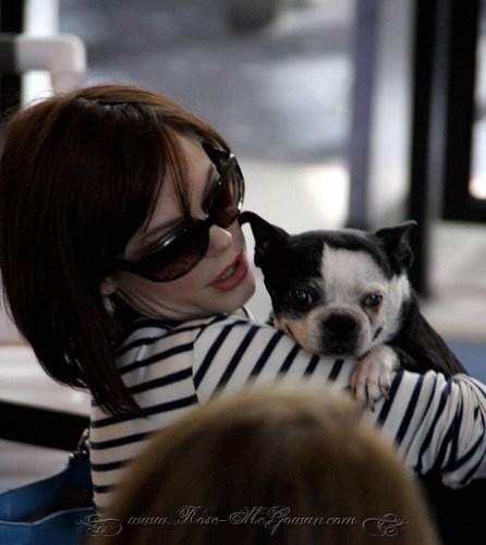 Rose & her dog at airport
