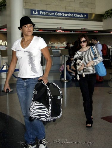 Rose & her dog at airport