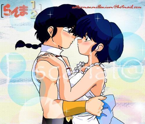  Akane and Ranma about to baciare