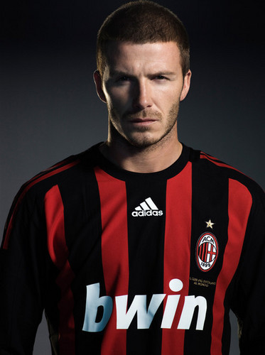 David Beckham in Ac.Milan shirt