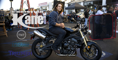  Christian Kane on a motorcycle