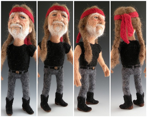  Willie Nelson in Needle Felted Wool