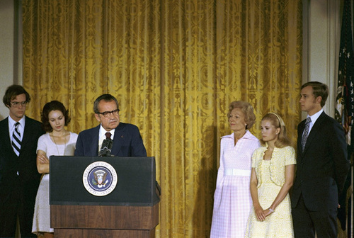  Nixon making his resignation speech