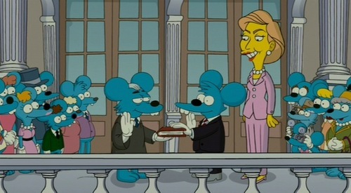  Hillay Clinton in Itchy & Scratchy