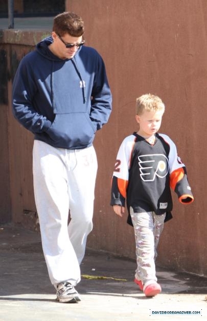 david boreanaz Photo: Took his son to the plancha in West Hollywood, Califo...