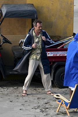  Hugh Laurie Filming 'House MD' in Malibu