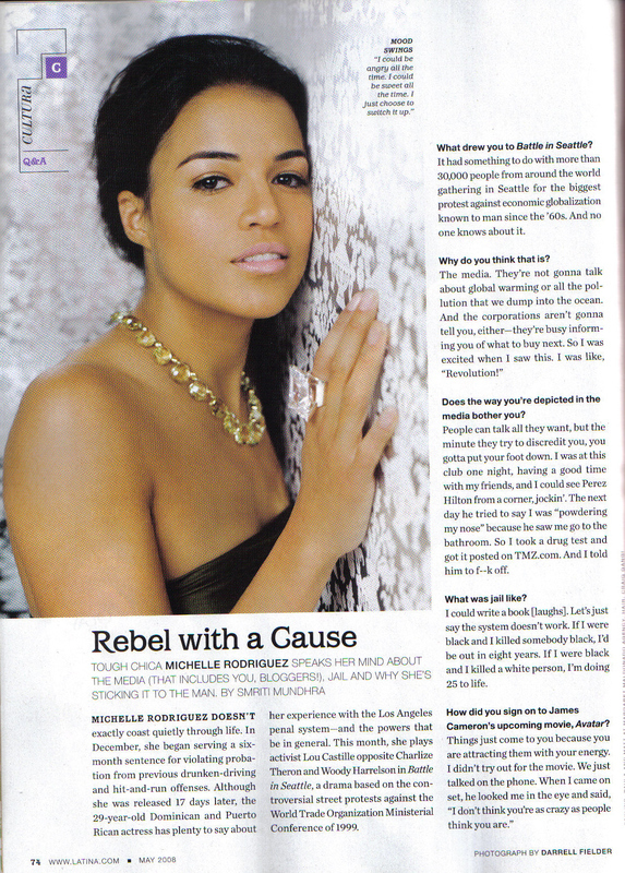 michelle rodriguez. Michelle in Latina Magazine