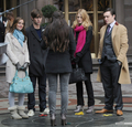Leighton, Chace, Blake, and Ed filming - gossip-girl photo