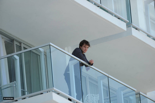 Ed photographed on hotel balcony
