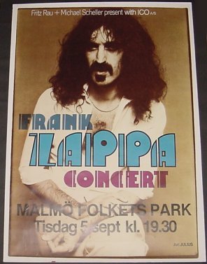  Frank Zappa konsiyerto poster