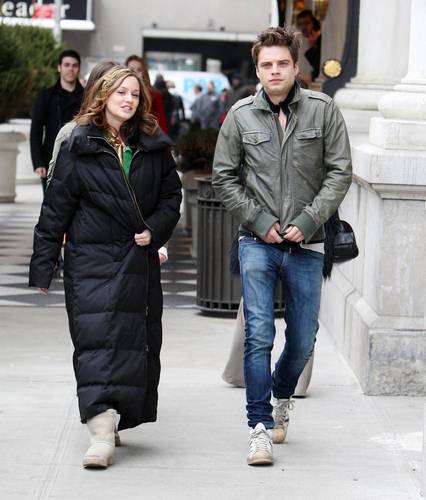 Leight and Seb on set of GG