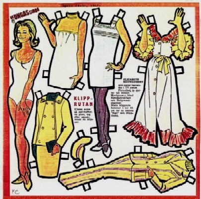  1960s hechizada Paper Doll Set