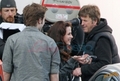 Kristen and Robert behind the scenes of New Moon - twilight-series photo