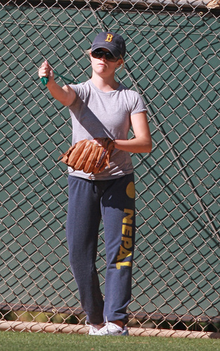 Reese playing Softball