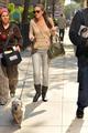 Leighton walking her dog on set - gossip-girl photo