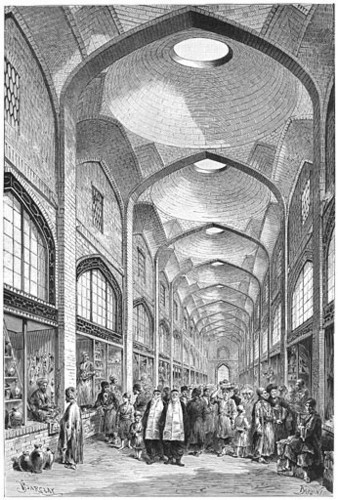  Bazar Shiraz as seen 由 Jane Dieulafoy, 1881