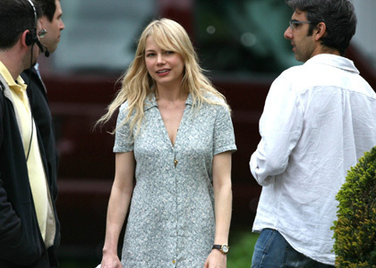  Michelle on the set of Blue Valentine