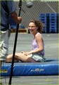 Natalie Portman wrestles one of her costars to the ground  - natalie-portman photo