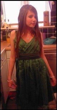 Maddie in a beautiful green dress