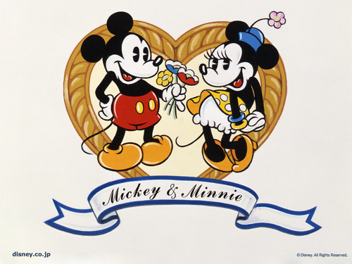  Mickey and Minnie karatasi la kupamba ukuta