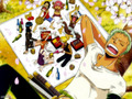 Straw Hats Having a Picnic - one-piece wallpaper