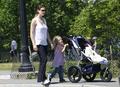 Jen and Ben take their daughters for a walk around a park in Boston - May 31 200 - jennifer-garner photo