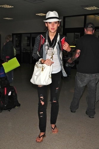 Jessica Stroup at LAX airport