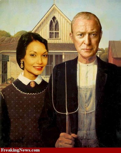 Michael Caine and Shakira in American Gothic