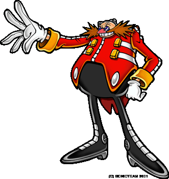  Eggman casting his troubles aside.