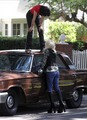 Kristen Stewart & Dakota Fanning filming The Runaways - July 1, 2009  - twilight-series photo