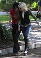 Kristen and Dakota on set of The Runaways - twilight-series photo