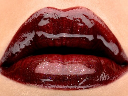 Red shining sexy lips