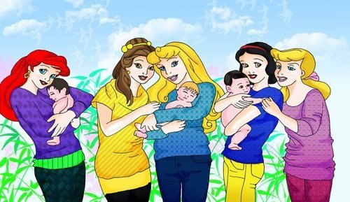  迪士尼 Princesses...as Mothers!!