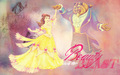 Belle and Beast - disney-couples wallpaper