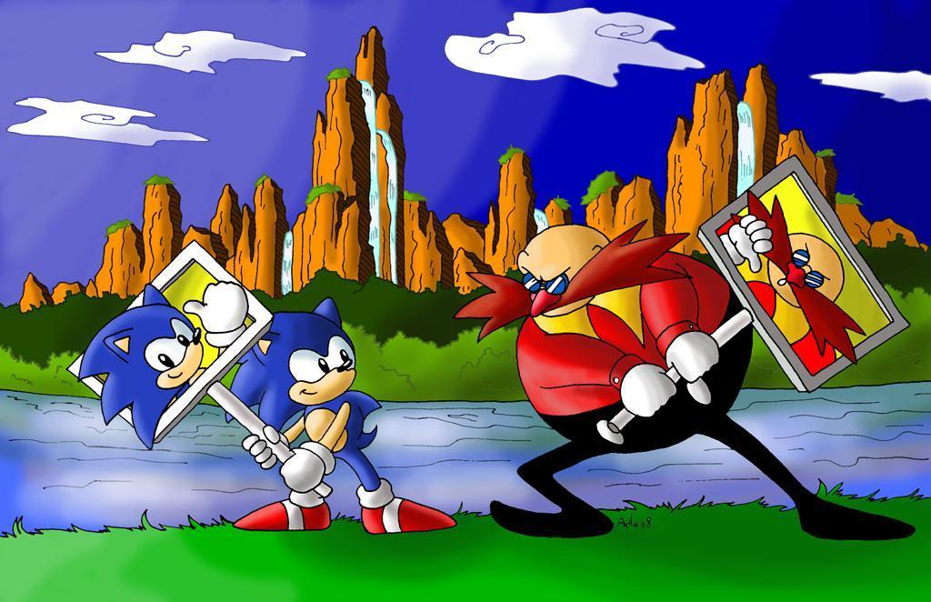 Sonic vs Eggman the old sonic Fan Art (7220344) Fanpop