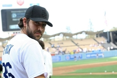  Zachary Levi Throws Ceremonial First Pitch At The Dodger Game
