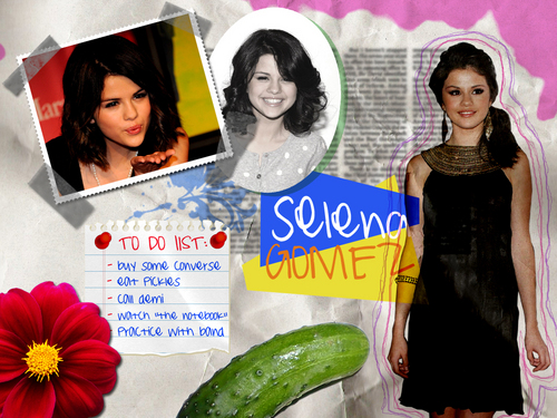  Selena Gomez Collage Hintergrund