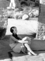 Audrey sitting on the Green Mansions set between takes - audrey-hepburn photo