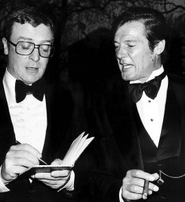  Michael Caine and Roger Moore 1976