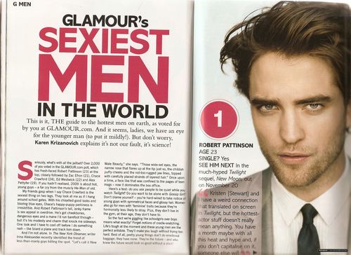 Rob elected hottest man in the wolrd (by glamour.com)