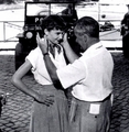 William Wyler giveing Audrey some direction on set in Rome.  - audrey-hepburn photo